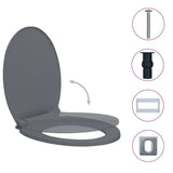Vidaxl toiletbril soft-close en quick-release ovaal grijs