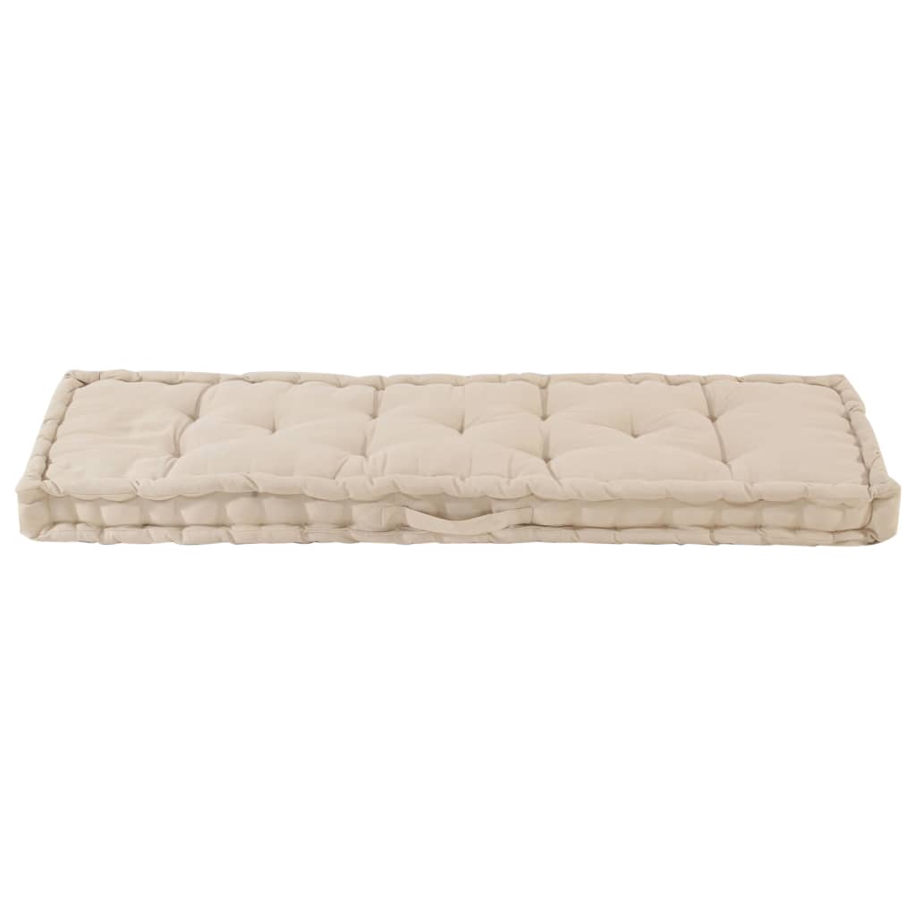 VidaXL Palletvloerkussen 120x40x7 cm katoen beige