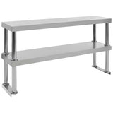 Vidaxl verhoging voor werktafel 2-laags 120x30x65 cm roestvrij staal