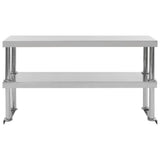 Vidaxl verhoging voor werktafel 2-laags 120x30x65 cm roestvrij staal