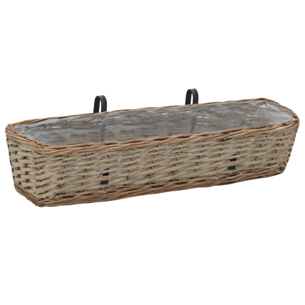 Vidaxl balkonbakken 2 st 80 cm wicker met pe-voering