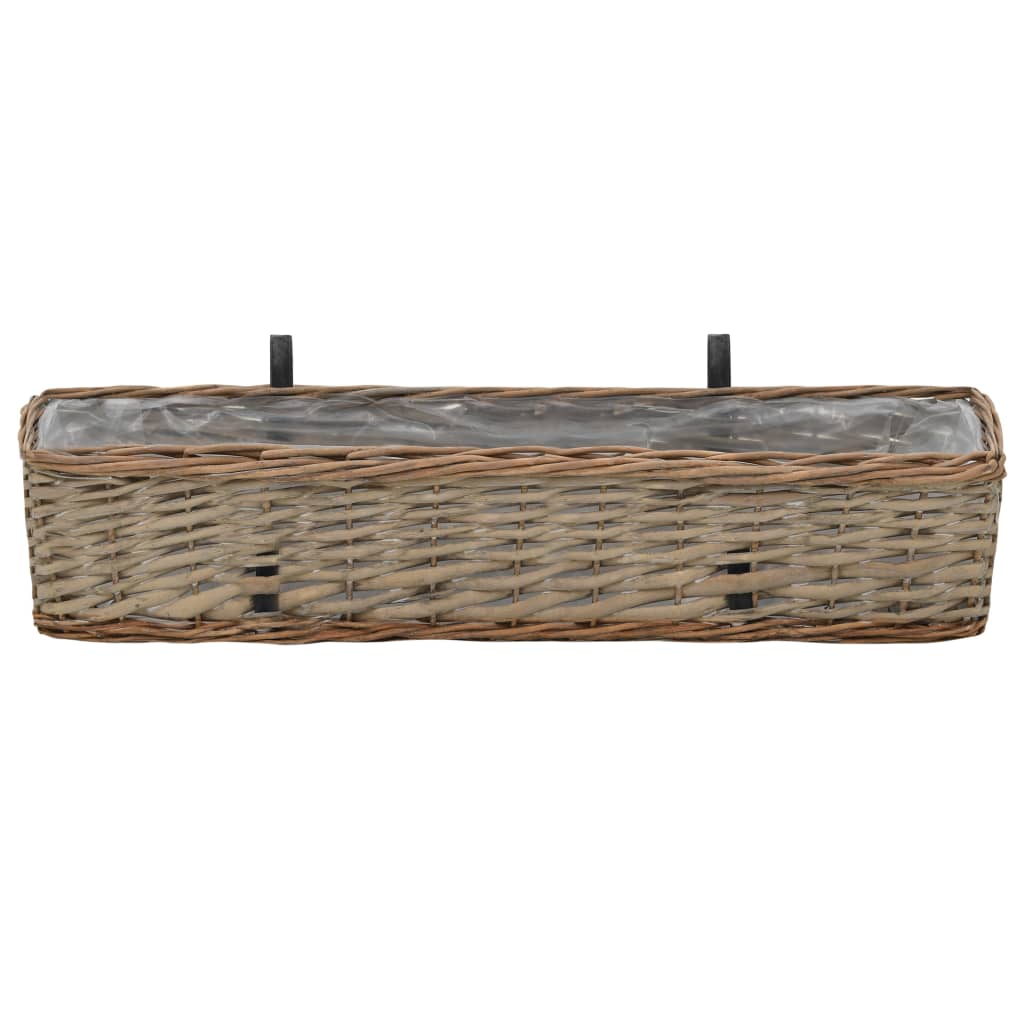 VidaXL Balkonbakken 2 st 80 cm wicker met PE-voering