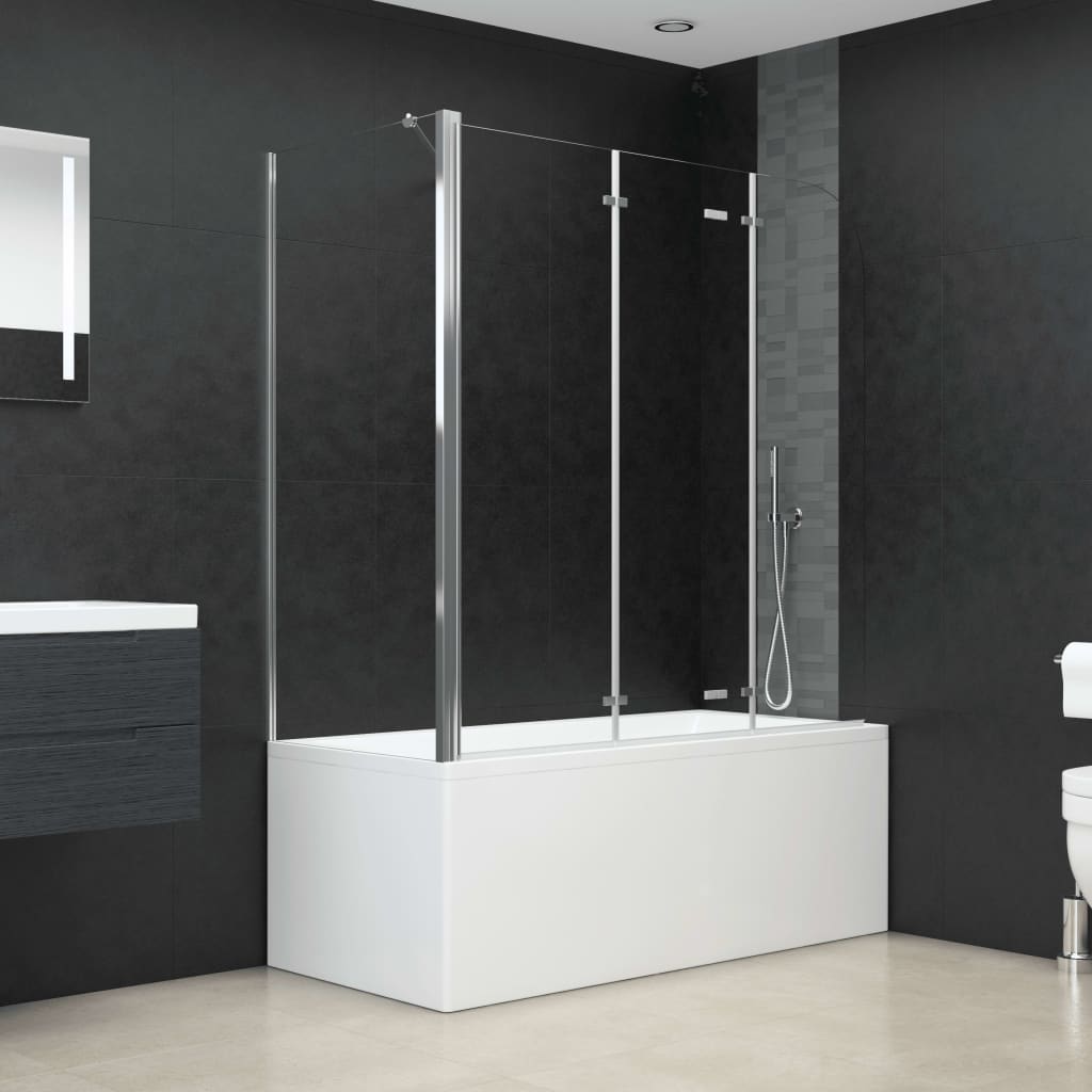 Vidaxl badwand 120x69x130 cm gehard glas transparant