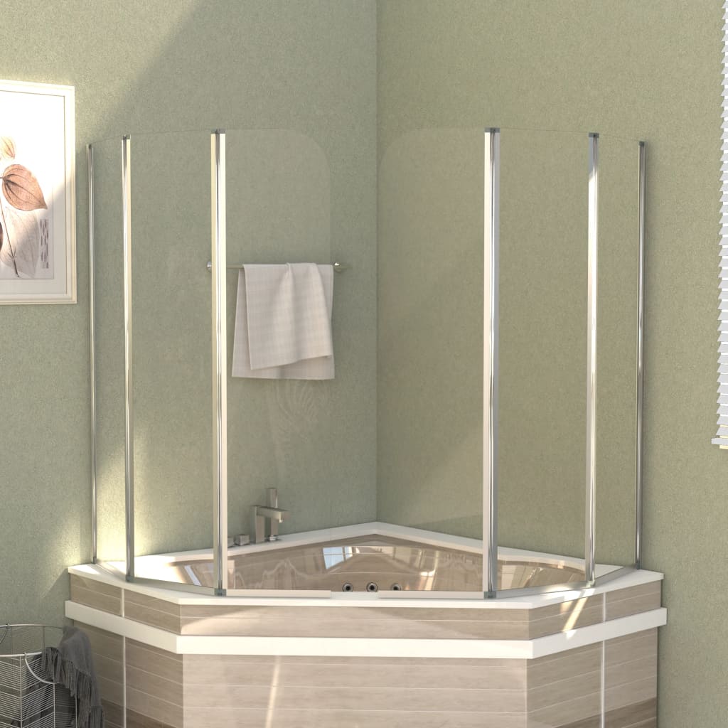 VidaXL Badwanden 2 st 104x130 cm gehard glas transparant