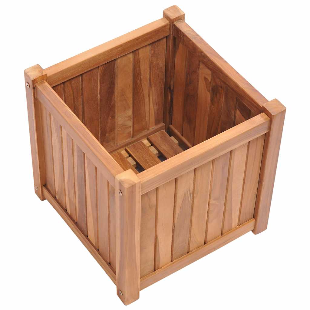 Vidaxl plantenbak verhoogd 40x40x40 cm massief teakhout