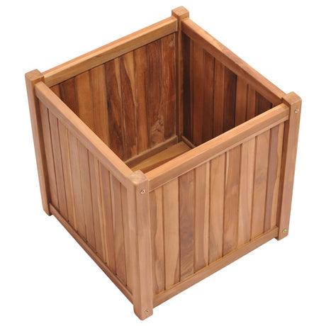 Vidaxl plantenbak verhoogd 50x50x50 cm massief teakhout