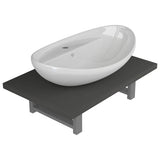 Vidaxl 2-delige badkamermeubelset keramiek grijs