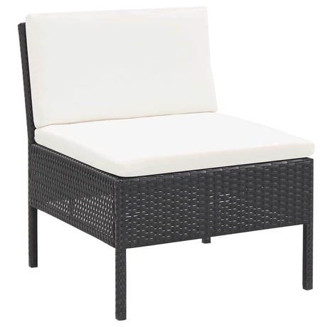 Vidaxl 3-delige loungeset met kussens poly rattan zwart