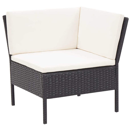 Vidaxl 3-delige loungeset met kussens poly rattan zwart