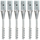 Vidaxl grondpinnen 6 st 7x7x56 cm gegalvaniseerd staal zilverkleurig