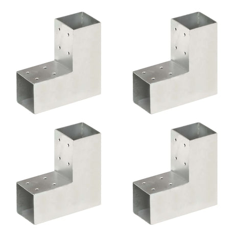Vidaxl paalverbindingen 4 st l-vorm 71x71 mm gegalvaniseerd metaal