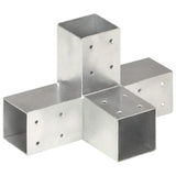Vidaxl paalverbindingen 4 st x-vorm 71x71 mm gegalvaniseerd metaal