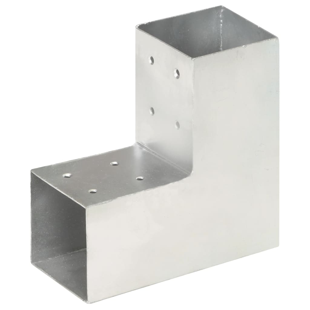 Vidaxl paalverbindingen 4 st l-vorm 81x81 mm gegalvaniseerd metaal