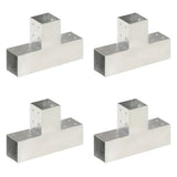 Vidaxl paalverbindingen 4 st t-vorm 81x81 mm gegalvaniseerd metaal