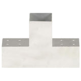 Vidaxl paalverbindingen 4 st t-vorm 81x81 mm gegalvaniseerd metaal