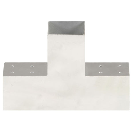 Vidaxl paalverbindingen 4 st t-vorm 81x81 mm gegalvaniseerd metaal