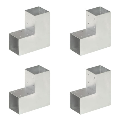 Vidaxl paalverbindingen 4 st l-vorm 91x91 mm gegalvaniseerd metaal