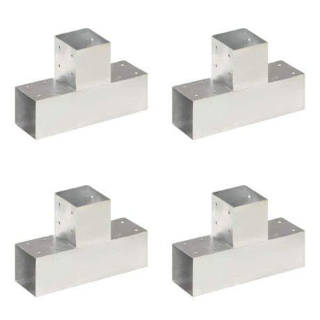 Vidaxl paalverbindingen 4 st t-vorm 91x91 mm gegalvaniseerd metaal