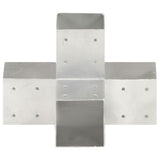 Vidaxl paalverbindingen 4 st x-vorm 91x91 mm gegalvaniseerd metaal