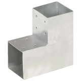 Vidaxl paalverbindingen 4 st l-vorm 101x101 mm gegalvaniseerd metaal