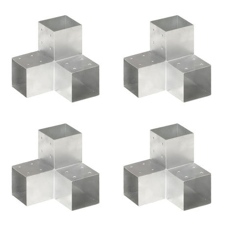 Vidaxl paalverbindingen 4 st y-vorm 101x101 mm gegalvaniseerd metaal