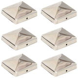 Vidaxl paalkappen 6 st piramide 71x71 mm roestvrij staal