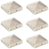 Vidaxl paalkappen 6 st piramide 91x91 mm roestvrij staal
