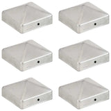 Vidaxl paalkappen 6 st piramide 71x71 mm gegalvaniseerd metaal