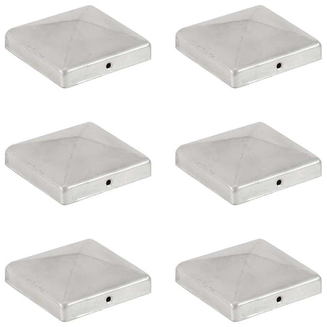Vidaxl paalkappen 6 st piramide 101x101 mm gegalvaniseerd metaal