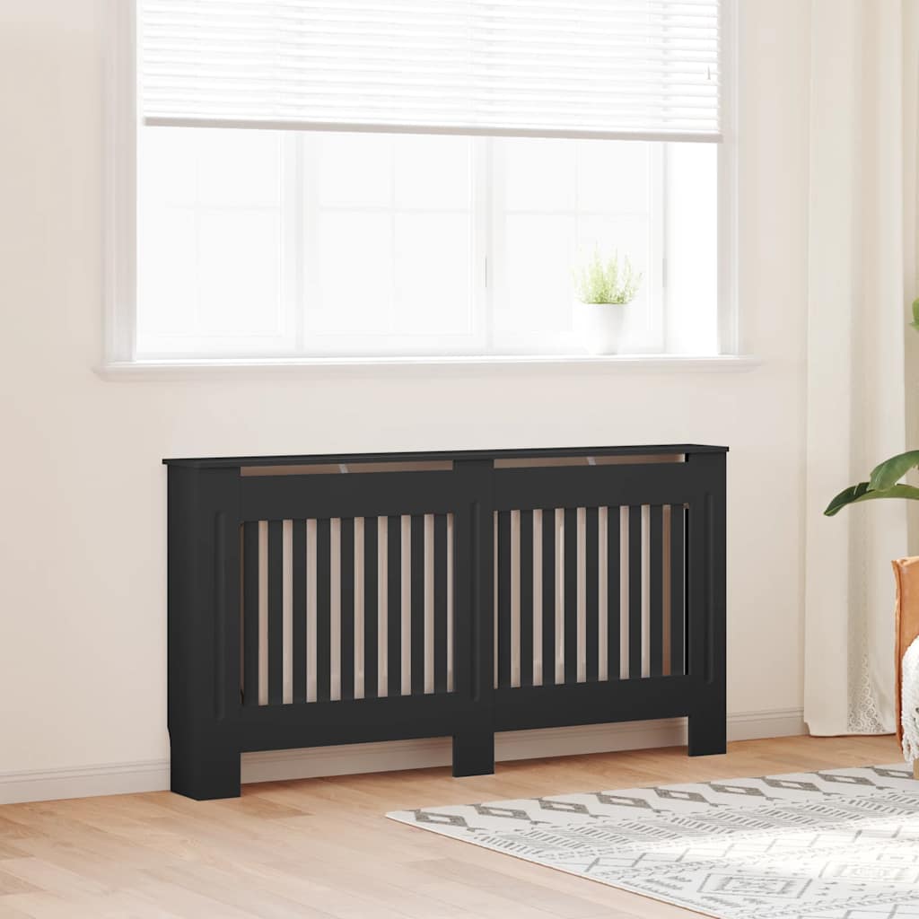 Vidaxl radiatorombouw 152x19x81,5 cm mdf zwart