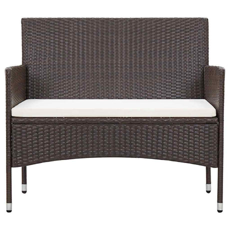 Vidaxl 4-delige loungeset met kussens poly rattan bruin