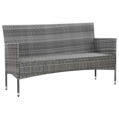 Vidaxl tuinbank 3-zits met kussens poly rattan grijs