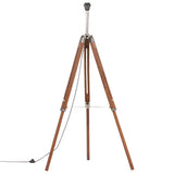 Vidaxl vloerlamp driepoot 141 cm massief teakhout honingbruin en grijs