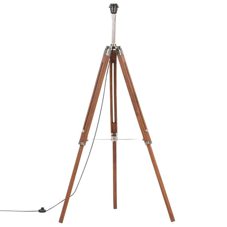 Vidaxl vloerlamp driepoot 141 cm massief teakhout honingbruin en grijs