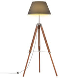 Vidaxl vloerlamp driepoot 141 cm massief teakhout honingbruin en zwart