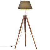 Vidaxl vloerlamp driepoot 141 cm massief teakhout honingbruin en zwart