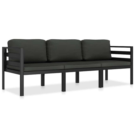Vidaxl 3-delige loungeset met kussens aluminium antraciet