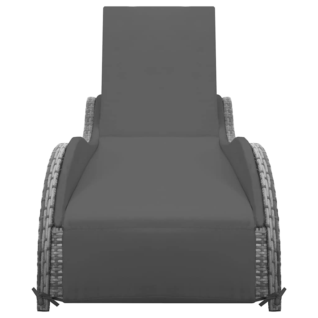 Vidaxl ligbed met kussen poly rattan antraciet