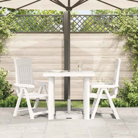 Vidaxl tuintafel 80x75x72 cm kunststof wit