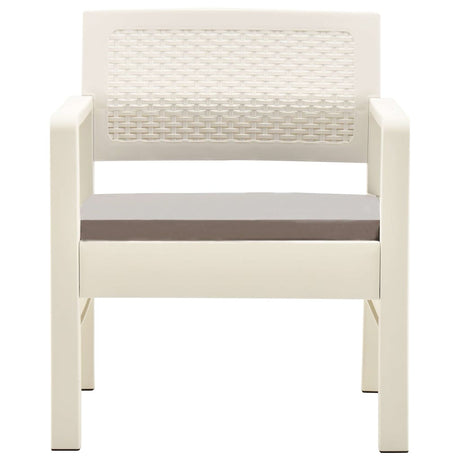Vidaxl 3-delige loungeset kunststof wit