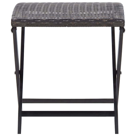 Vidaxl kruk inklapbaar poly rattan bruin