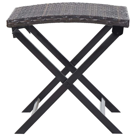 Vidaxl kruk inklapbaar poly rattan bruin