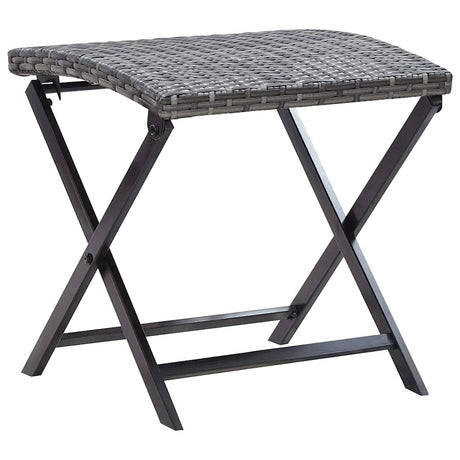 Vidaxl kruk inklapbaar poly rattan grijs