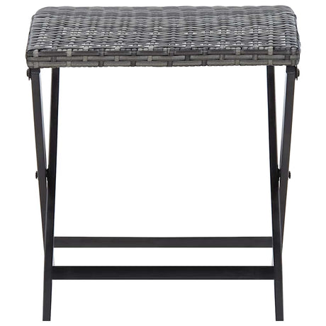 Vidaxl kruk inklapbaar poly rattan grijs