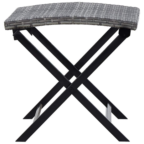 Vidaxl kruk inklapbaar poly rattan grijs