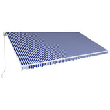 VidaXL Luifel handmatig uittrekbaar 600x300 cm blauw en wit