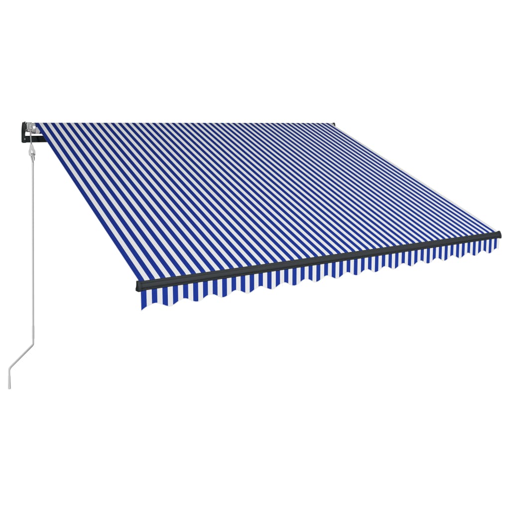 VidaXL Luifel met windsensor en LED 300x250 cm blauw en wit