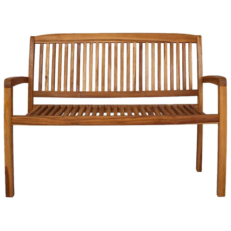 Vidaxl tuinbank 2-zits stapelbaar 120 cm massief teakhout