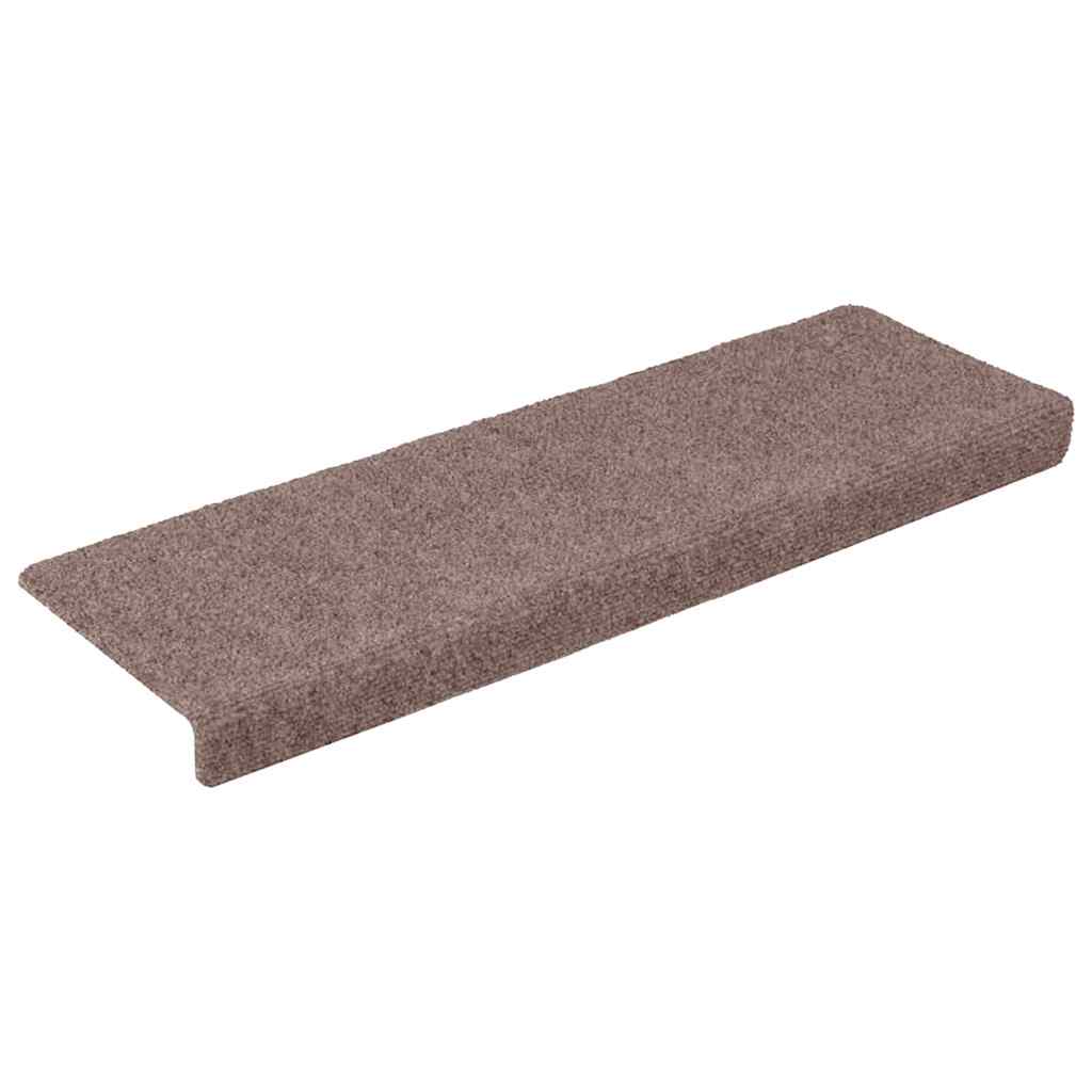 Vidaxl trapmatten zelfklevend 15 stuks 65x21x4 cm crème met rechthoekige rand