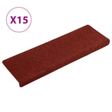 Vidaxl trapmatten 15 st 65x21x4 cm naaldvilt rood